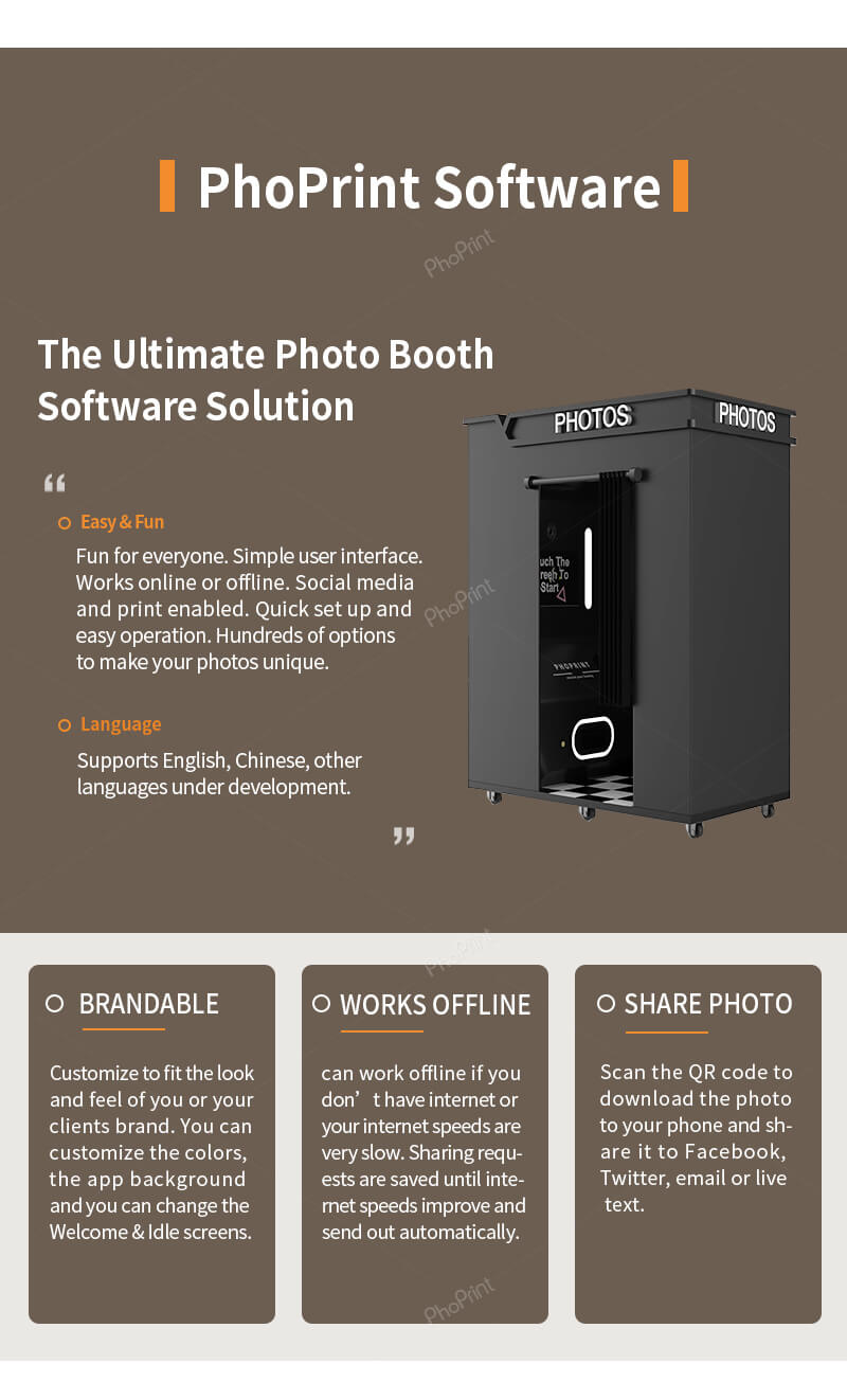 Enclosed photo booth size